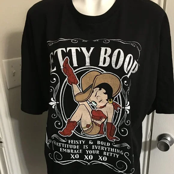 Betty Boop Saloon Girl XL Black T Shirt NEW HD1 box - Picture 2 of 7